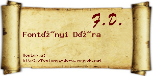 Fontányi Dóra névjegykártya